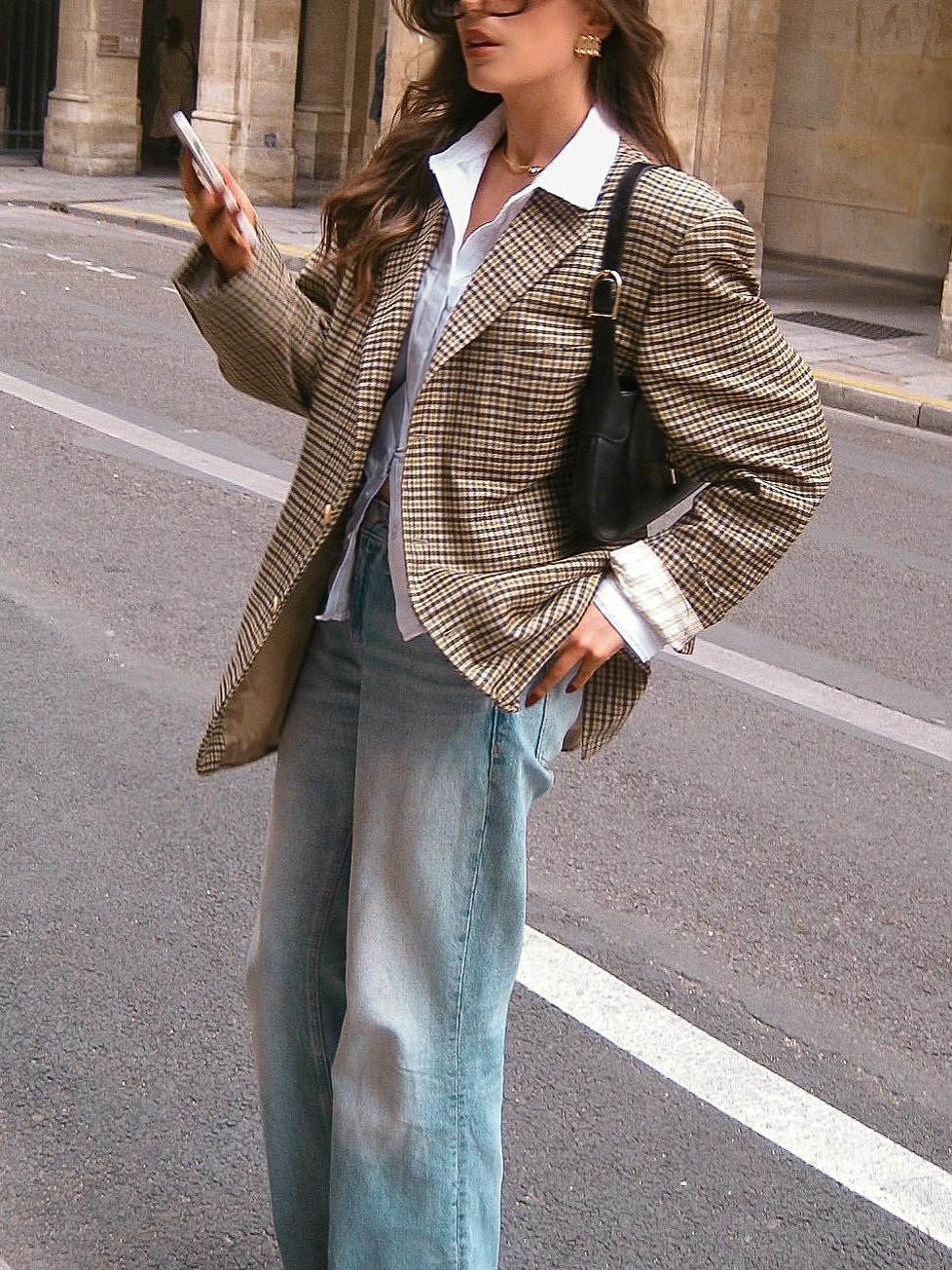 Elegant Plaid Blazer - Image 6